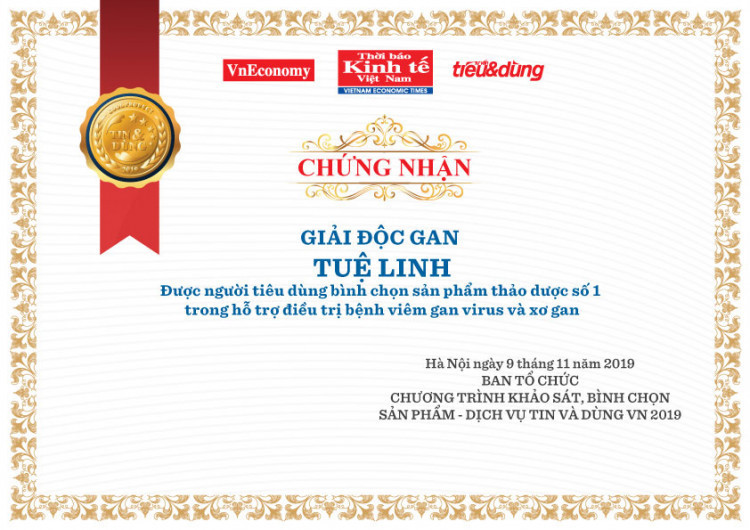 GIẢI ĐỘC GAN TUỆ LINH VINH DỰ NHẬN GIẢI THƯỞNG 