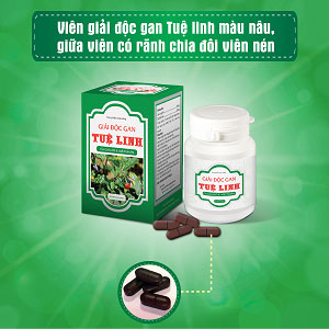 3.   Viên Giải độc gan Tuệ Linh màu nâu, ở giữa có rãnh chia đôi viên nén. 1