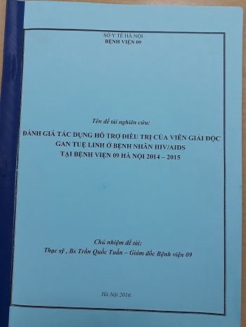 Đề tài: Thử nghiệm lâm sàng đánh giá tác dụng hỗ trợ điều trị của viên Giải độc gan Tuệ Linh trên bệnh 1