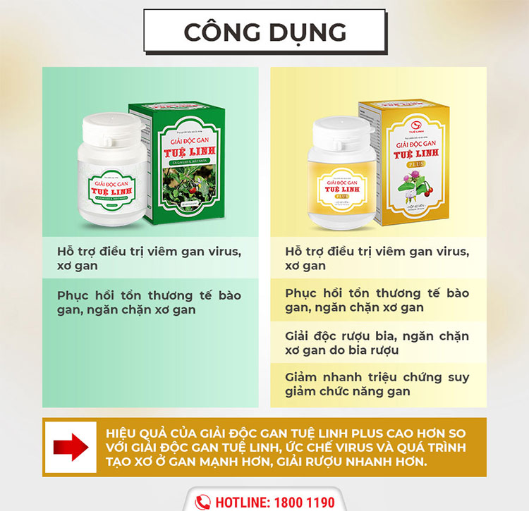 Kết hợp sử dụng Giải độc gan Tuệ Linh giúp làm chậm sự tiến triển của xơ gan 1